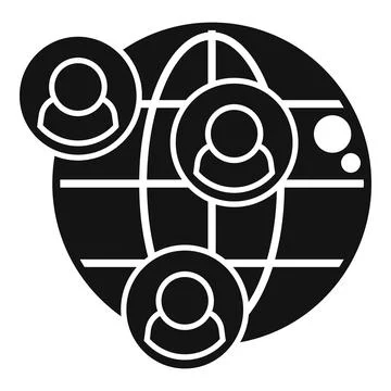 Global client icon simple vector. Crm data Ilustración de archivo