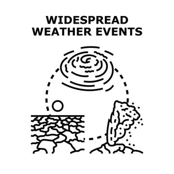Global climate change affecting widespread weather events Stockillustratie