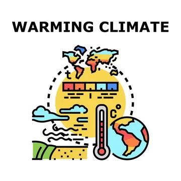 Global climate change awareness concept with warming planet Stock Illustration