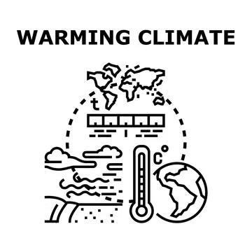 Global climate change awareness concept with warming planet Stock Illustration