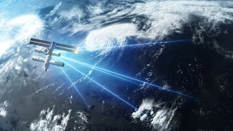 Global climate change view from space . simulating air currents. a satellite  Stock-Footage 196375158