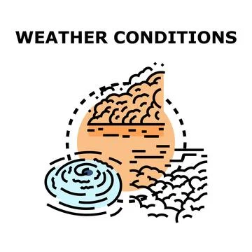 Global climate conditions creating diverse atmospheric phenomena Stock Illustration