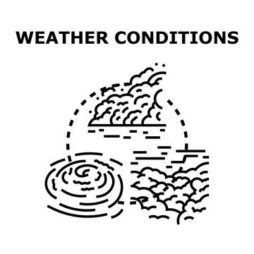 Global climate conditions creating diverse atmospheric phenomena Stock Illustration