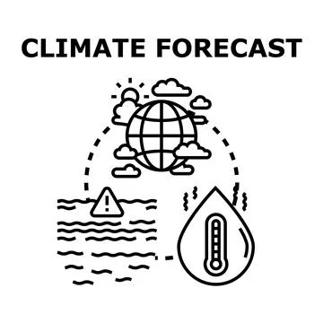 Global climate forecasting predicting environmental change and warming Stock Illustration
