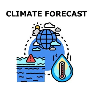 Global climate forecasting predicting environmental change and warming Stock Illustration