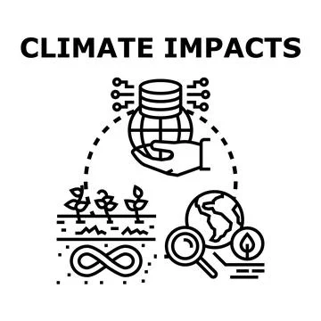Global climate impacts data analysis for sustainable future Stock Illustration