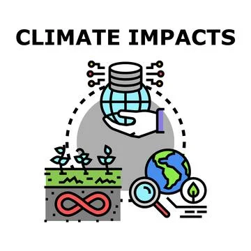 Global climate impacts data analysis for sustainable future Stock Illustration