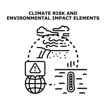 Global climate risk and environmental impact elements concept Stock Illustration