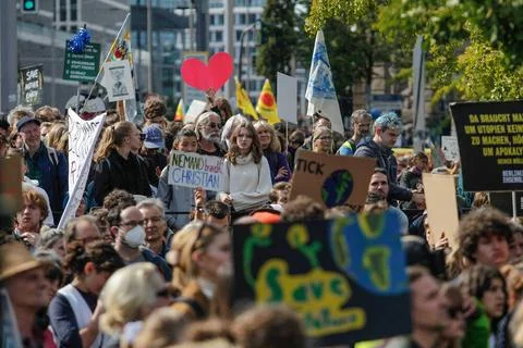 Global Climate Strike in Berlin Thousands of participants and prominent su... Stock Photos
