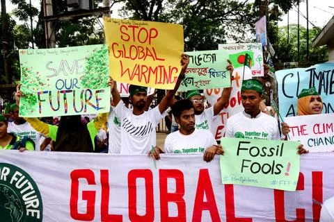 Global Climate Strike in Dhaka Protestors gathered in Dhaka, Bangladesh on... 스톡 사진