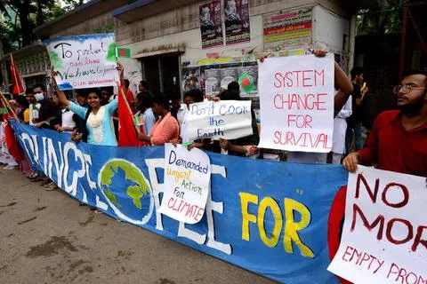 Global Climate Strike in Dhaka Protestors gathered in Dhaka, Bangladesh on... 스톡 사진