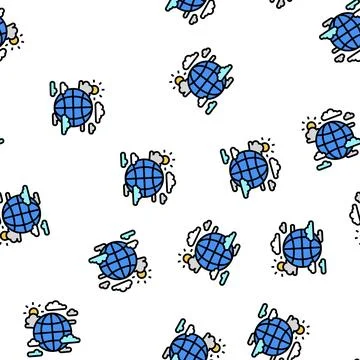 Global climate vector seamless pattern Stockillustratie