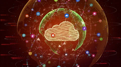 Global cloud computing concept Stock Footage 34979783