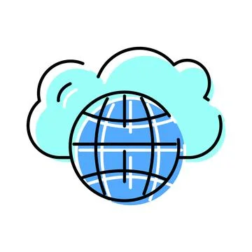 Global cloud computing connecting internet network technology concept Illustrazione stock