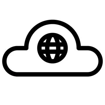 Global Cloud Computing- Data Storage- Decentralized Network Icon Stock Illustration
