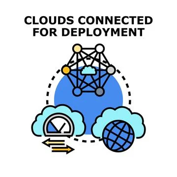 Global cloud computing infrastructure connecting for data deployment Illustrazione stock