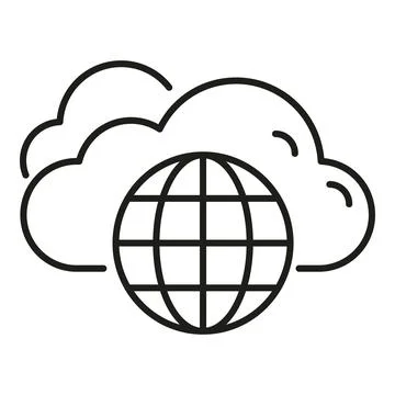 Global cloud computing network connecting internet data Stock Illustration