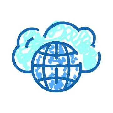 Global cloud computing network connecting world data Stock Illustration