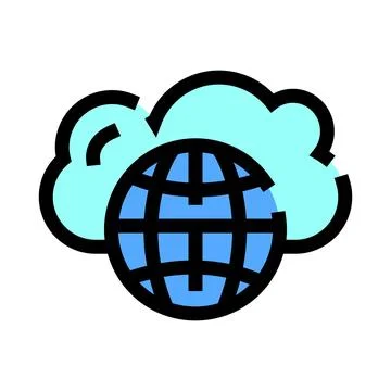 Global cloud computing network connecting data storage worldwide Stock Illustration