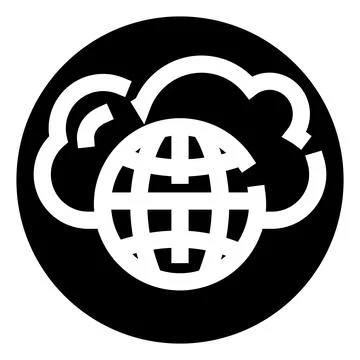 Global cloud computing network connectivity glyph icon Stock Illustration