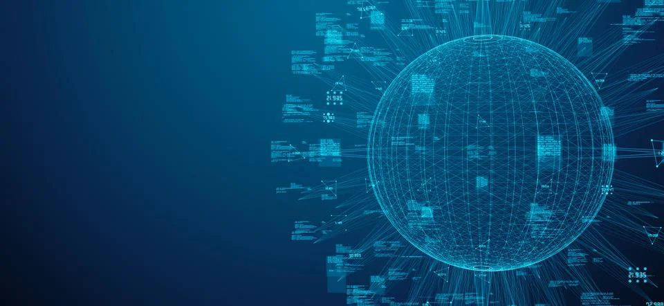 Global Cloud computing network data wireless connection for Internet of thing Illustrazione stock