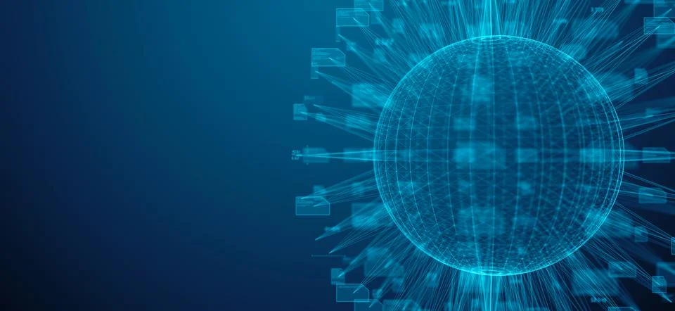 Global Cloud computing network data wireless connection for Internet of thing Stockillustratie