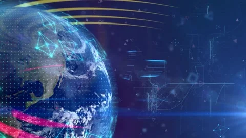 Global Cloud Network Infrastructure Technology Background Animation Stock Footage 336741181