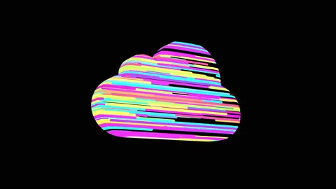 Global cloud technology, animation of cloud symbol with dynamic surface Stock Footage 214493278