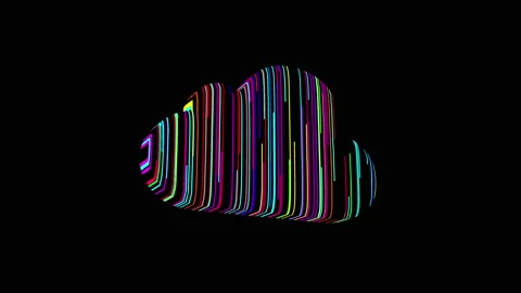 Global cloud technology, animation of cloud symbol with dynamic surface Stock Footage 219770654