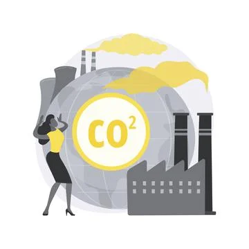 Global CO2 emissions abstract concept vector illustration. Stock Illustration