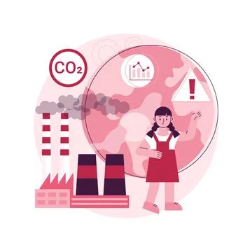 Global CO2 emissions abstract concept vector illustration. Stock Illustration