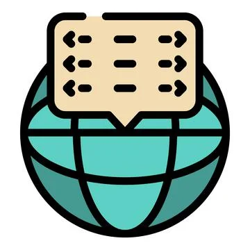 Global coding icon color outline vector Illustrazione stock