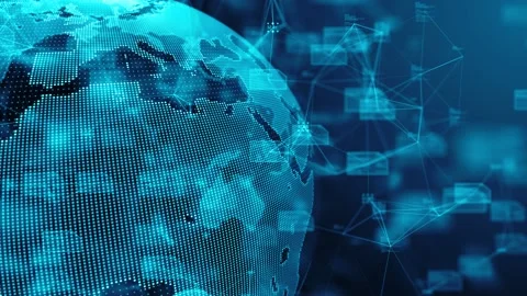 Global coding of information technology IOT big data cloud computing  Video stock 163007664