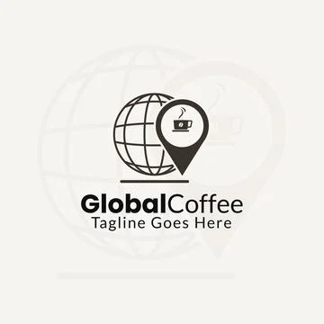 Global coffee logo design vector illustration Stock Illustration