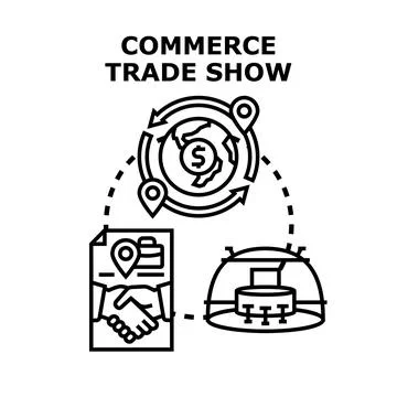Global commerce trade show event organizing business partnership 스톡 일러스트