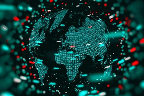 Global communication and innovative data connection concept with globe world  Stock Illustration