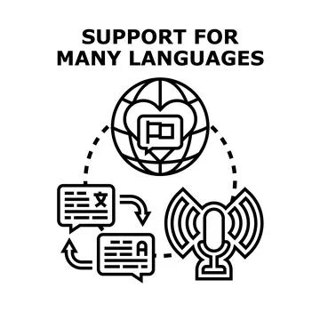Global communication and language support concept vector Stock Illustration
