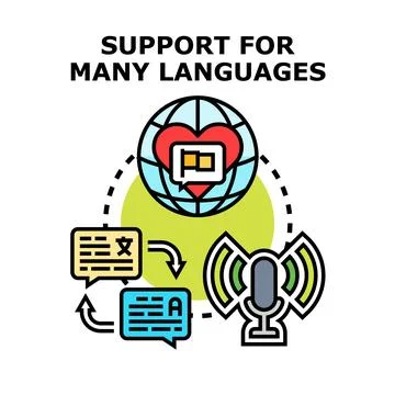 Global communication and language support concept vector Stock Illustration