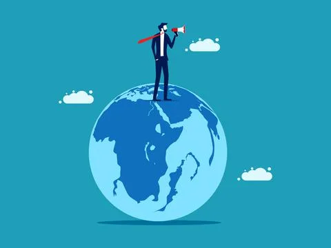 Global communication and public relations. business concept vector Stock Illustration