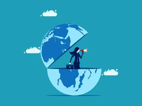 Global communication and public relations. business concept vector Stock Illustration