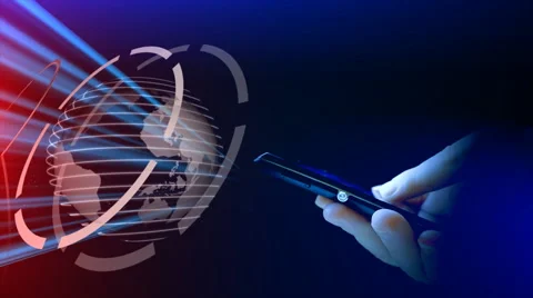 Global communication and smartphone Stock Footage 50458775