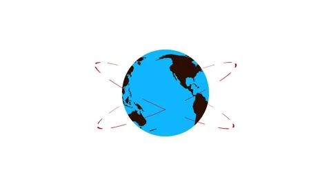 Global Communication Animation with Orbiting Satellites Stock Footage 304254667