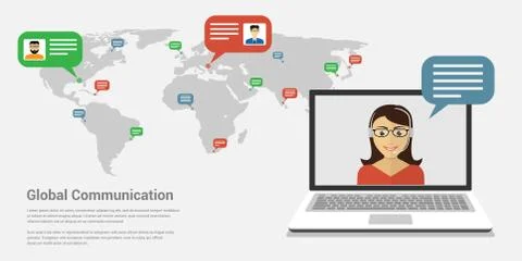 Global communication banner Stock Illustration