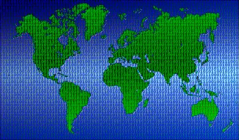 Global Communication Binary Data Map イラスト素材