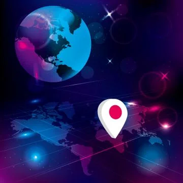 Global communication concept. Abstract technology background. Stock Illustration