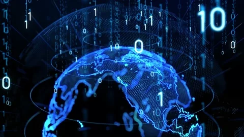 Global communication concept. Digital transformation. Binary code. Programming. Stock Footage 130729524