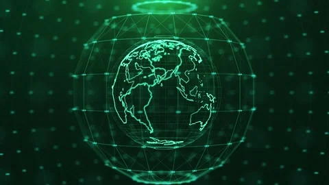 Global communication concept, The earth rotating with node and line connection Stock Footage 246543769