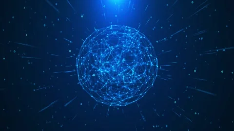 Global communication concept, The earth rotating with node and line connection Stock Footage 246992508