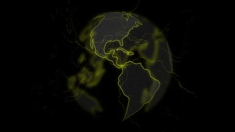 Global Communication Concept, The Earth Rotating With Node And Line connection. Stock Footage 274569472