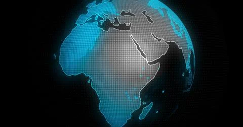 Global Communication Concept, The Earth Rotating With Node And Line connection イラスト素材